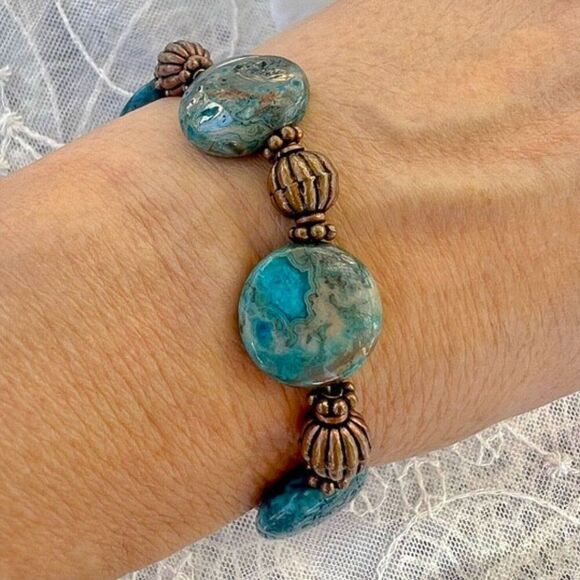 Vintage 90’s Agate Bead Bracelet - Picture 10 of 11